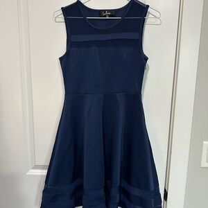 Lulu's Deep Blue Sleeveless Mini Dress